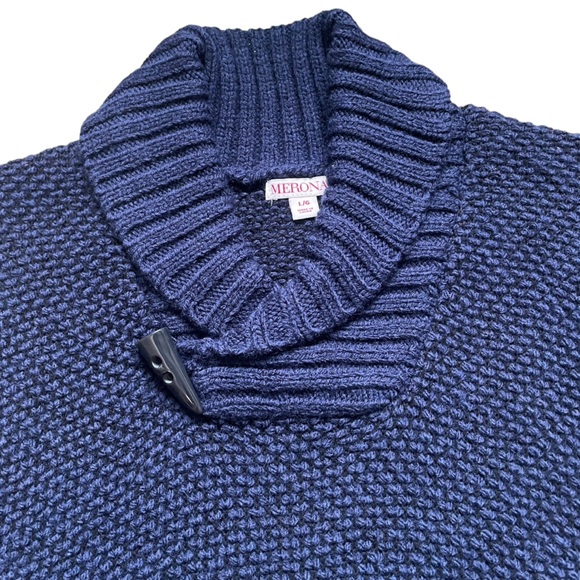 Merona Women’s Sweater Wool Blend Navy Blue Size L - Picture 2 of 10